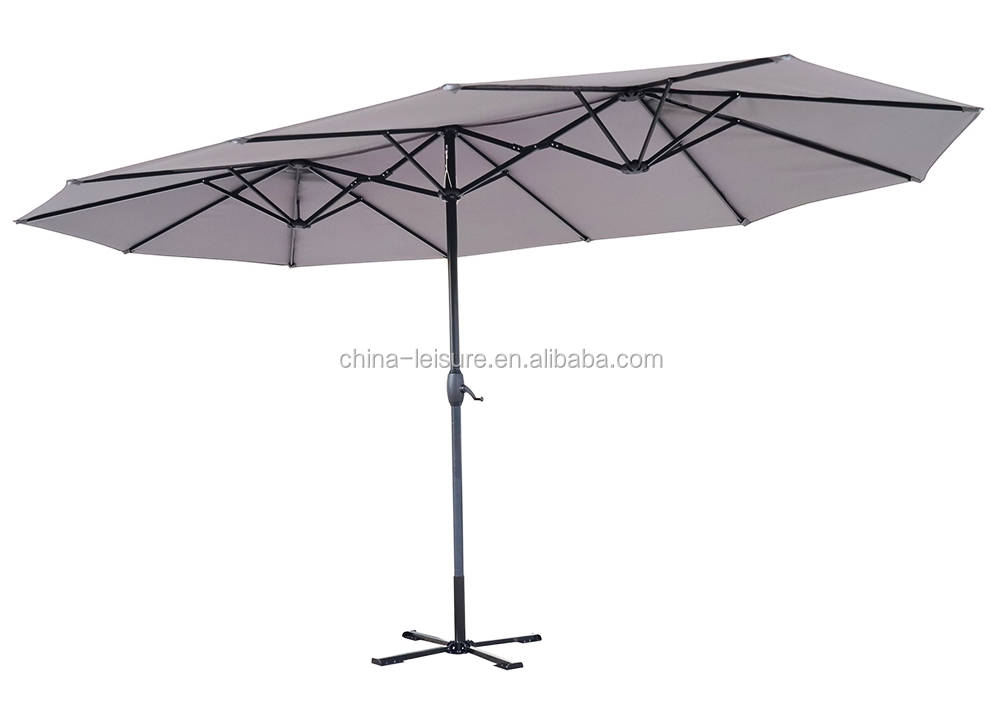 15 ft. Outdoor 3 Head Combined Double Sided Patio Garden Umbrellas Big Size