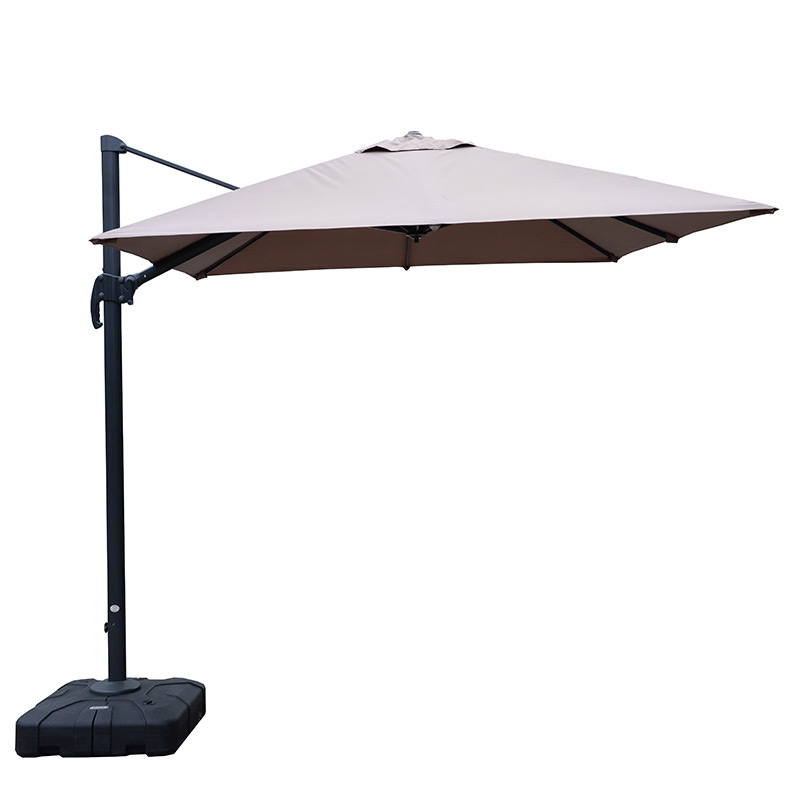 HIGH QUALITY LUXURY ALUMINUM HOTEL RESORTS BIG SIZE ROMA PARASOL SQUARE PATIO UMBRELLA GARDEN ROMA UMBRELLA WITH BASE