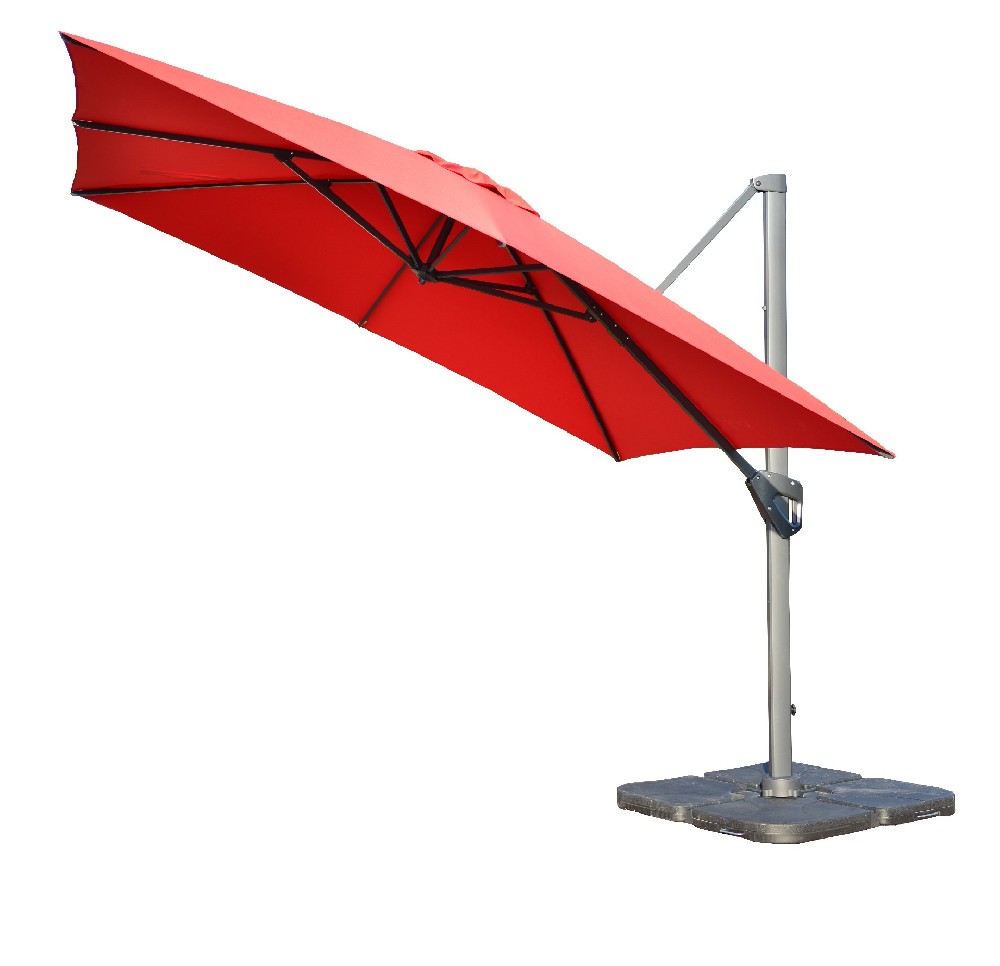 LUXURY HIGH QUALITY ALUMINUM HOTEL RESORTS 3X3 ROMA PARASOL SQUARE PATIO UMBRELLA GARDEN ROMA UMBRELLA WITH BASE